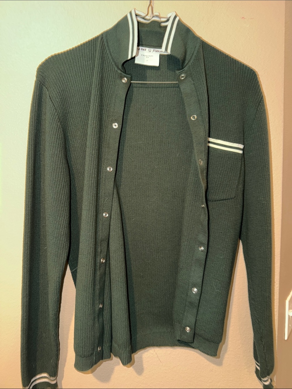 Percival Pablo L/S Snap Cuban Collar Knit Shirt